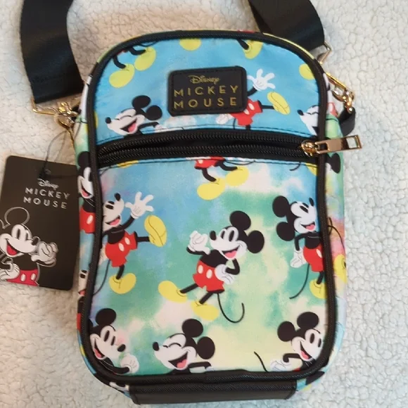 Disney Mickey Mouse Blue and Black Crossbody Bag - Picture 5 of 7
